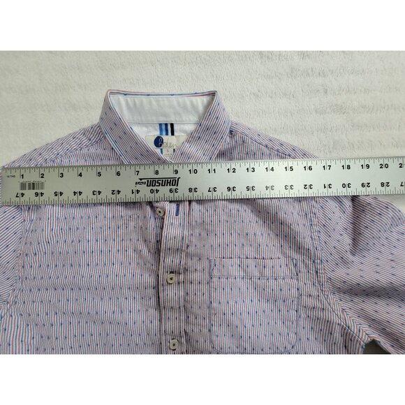 Boden Mens Striped Long Sleeve Button-Down Shirt Small Regular Fit Blue/Red - Picture 5 of 8